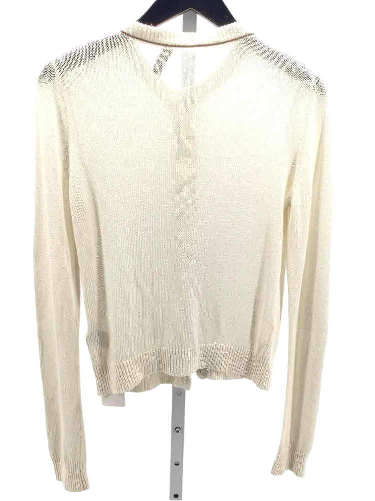 Brunello Cucinelli Size L White Cardigan