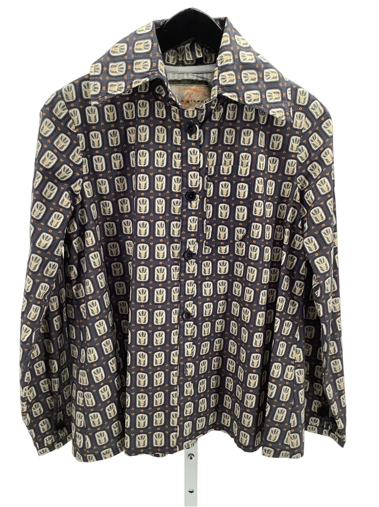 Tina Givens Size S Gray multi Sheila Shirt