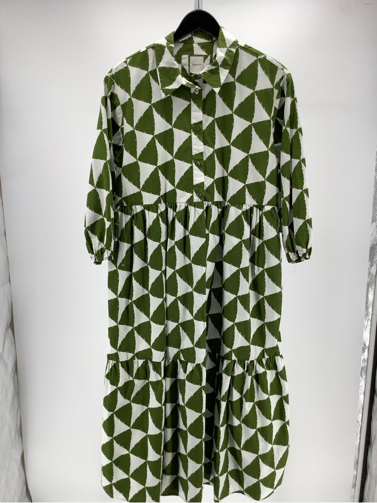 Maeve Size M Green & White The Bettina Dress