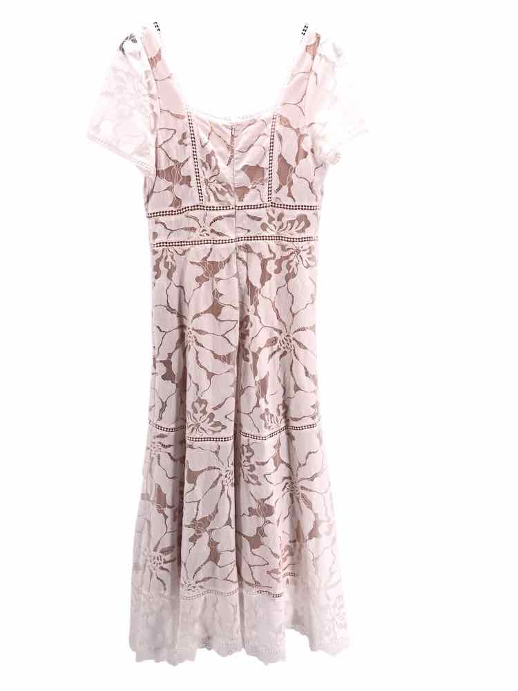 by anthropologie Size 8 White & Tan Dress