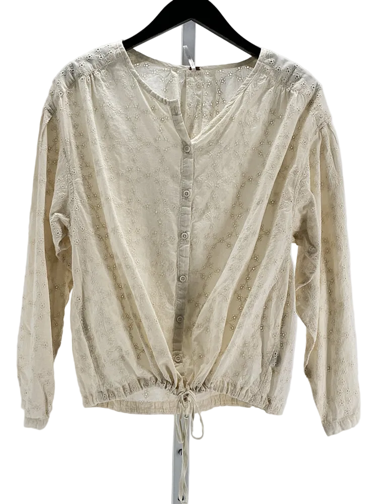 Free People Size M Cream Shirt