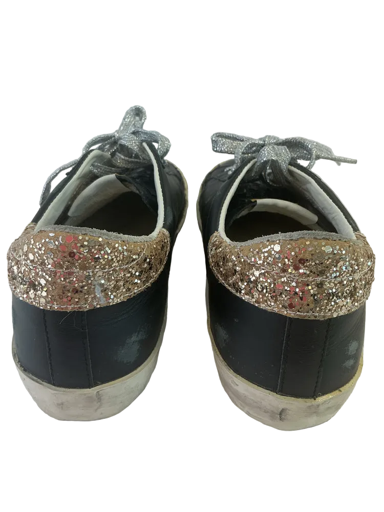 Golden Goose Shoe Size 9 Black Super-Star Sneakers