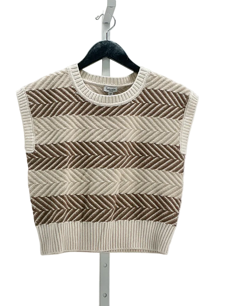 Splendid Size XS Cream & Brown Sweater