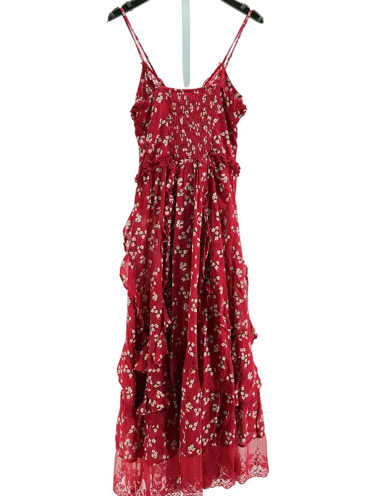 Free People Size XS Red multi Hearts Desire Dress