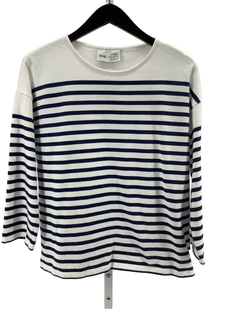 Loup Size XS White & Navy Marianne Shirt