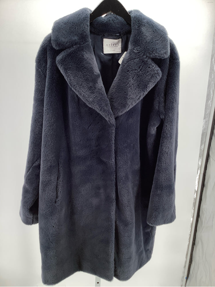 Velvet by Graham Spencer Size L Navy Carolyn Coat