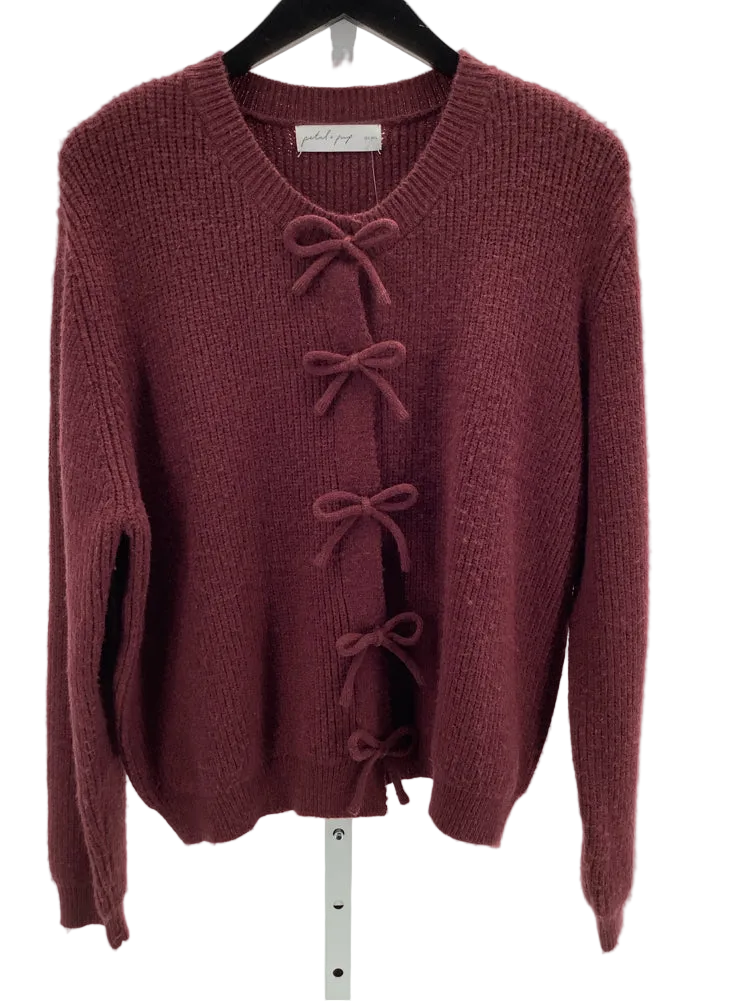 petal & pup Size L Burgundy Cardigan