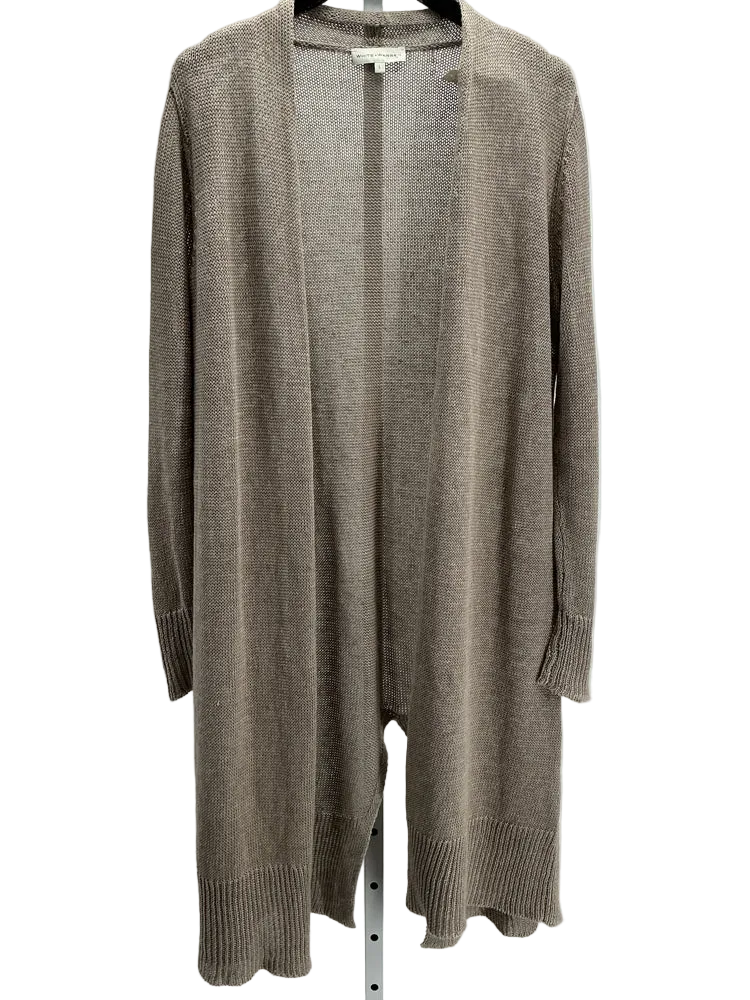 White + Warren Size L Brown Cardigan