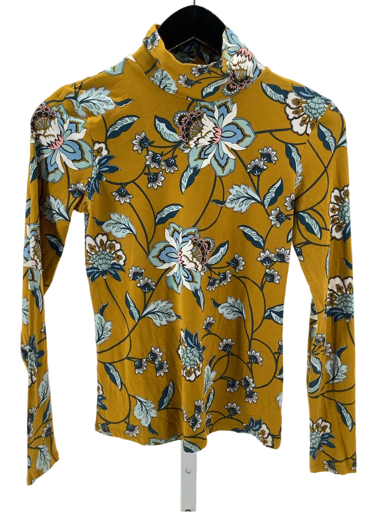 Maeve Size XXS Yellow Multi Shirt