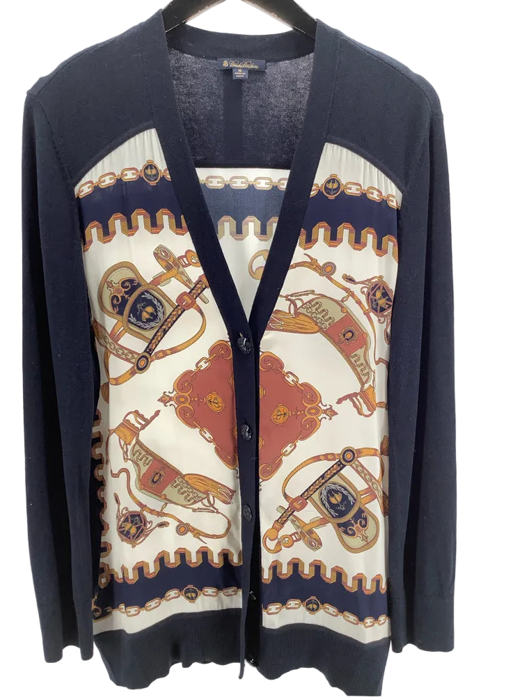 Brooks Brothers Size M Navy multi Equestrian' Cardigan