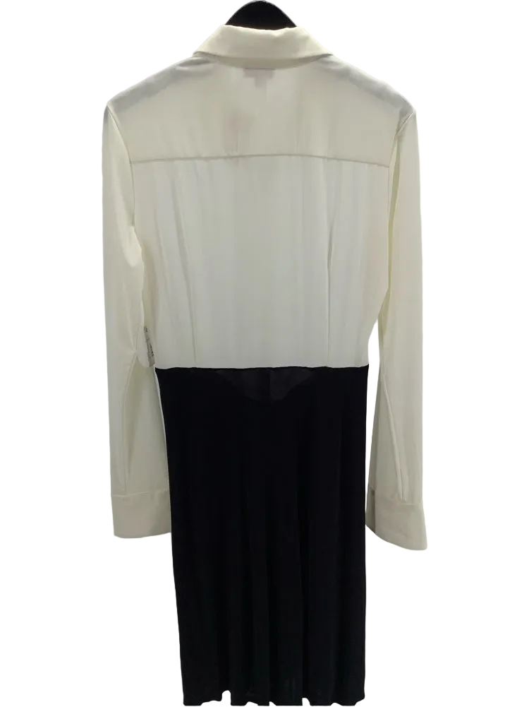 Staud Size L Cream & Black Brendan Dress