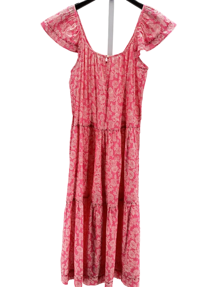 the GREAT Size M Pink Whipstitched Plumeria Dress