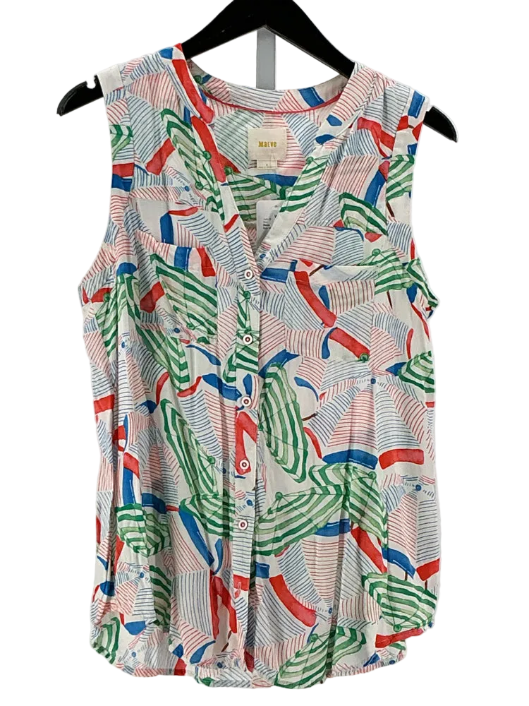 Maeve Size 8 Blue Multi Shirt