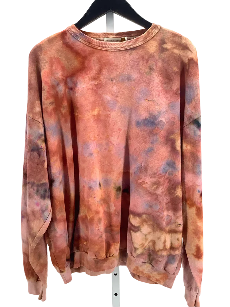 Mira Blackman Size 1XL Orange Multi Sweatshirt