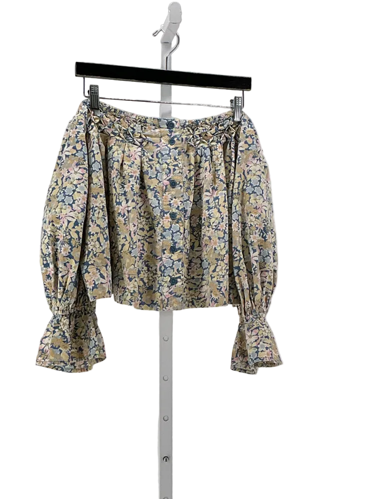 Free People Size M Blue Multi Shirt