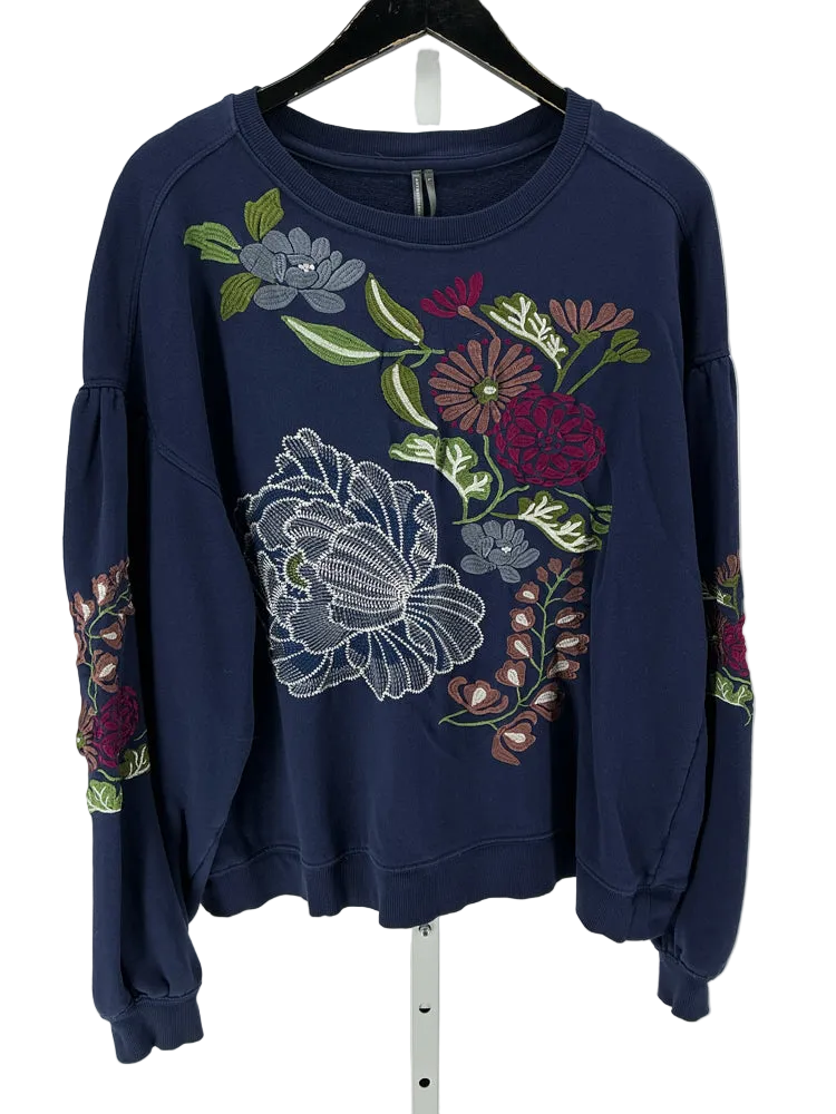 by anthropologie Size L Navy multi Sweatshirt