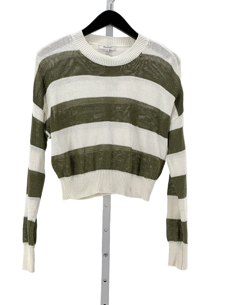 Madewell Size XS Green & Cream Sweater