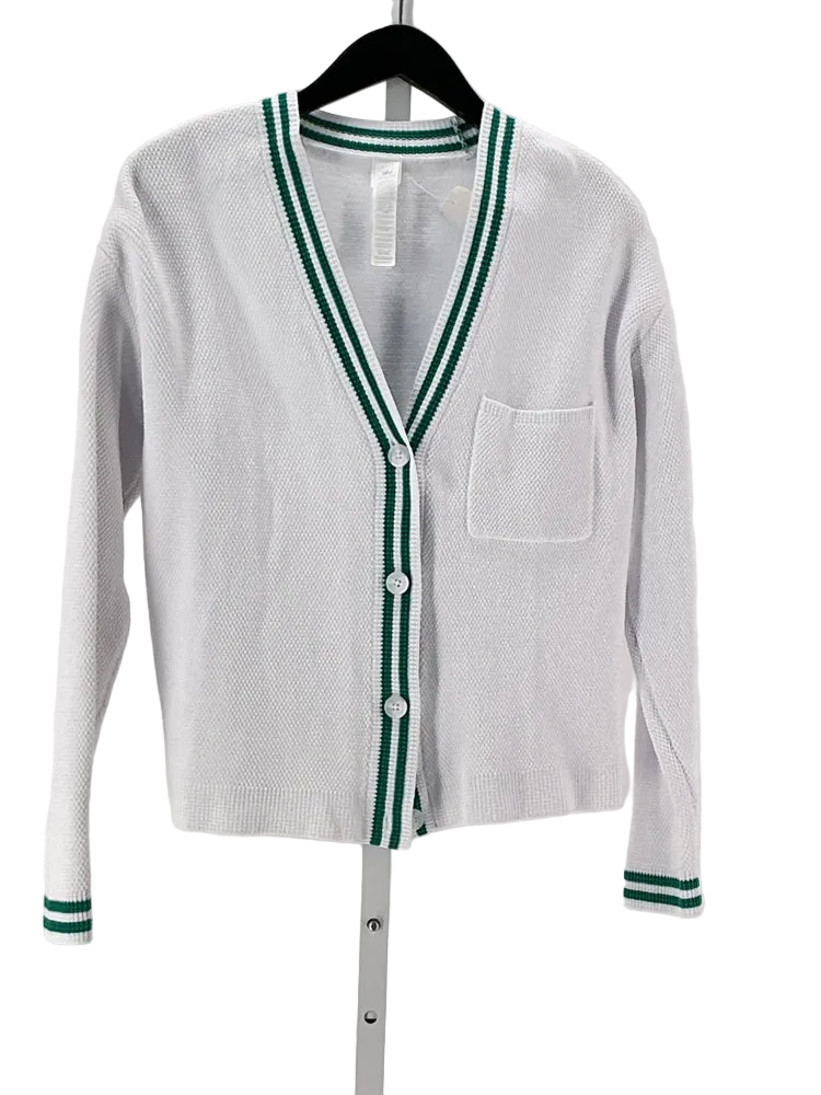 Alo Size XS White & Green Sweater