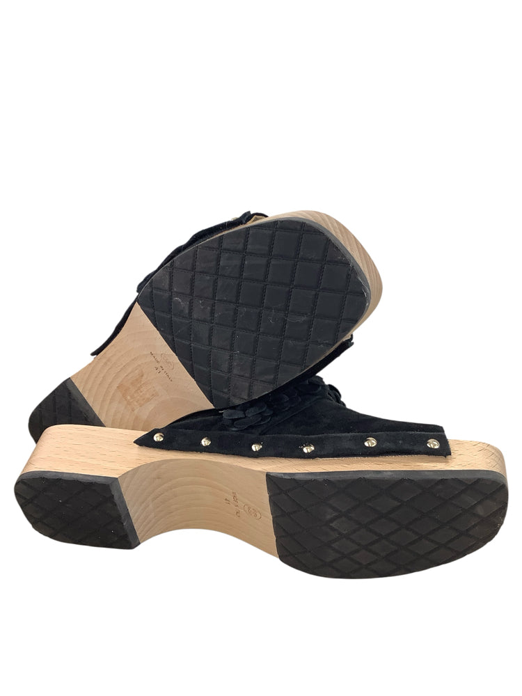 Chanel Shoe Size 10 Black Clogs
