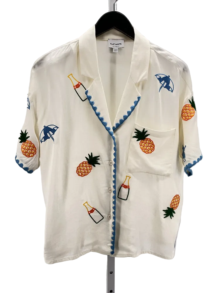 Flat White Size XS/S Cream multi Shirt