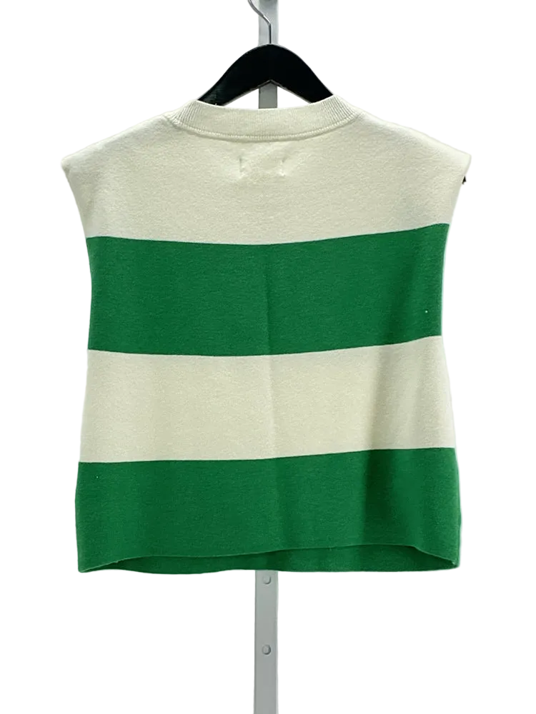 Maeve Size XXS Cream & Green Sweater