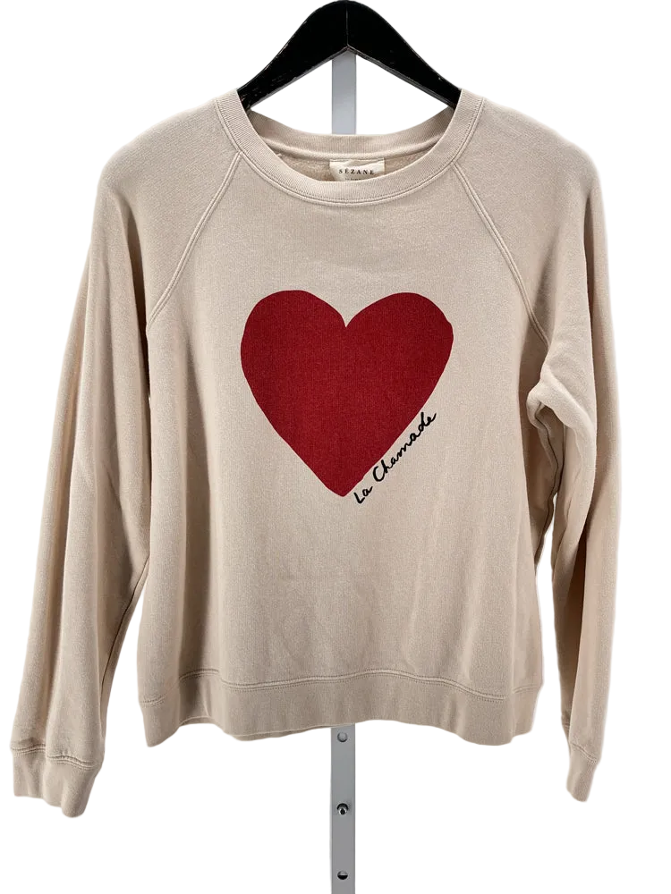 Sezane Size M Cream Sweatshirt