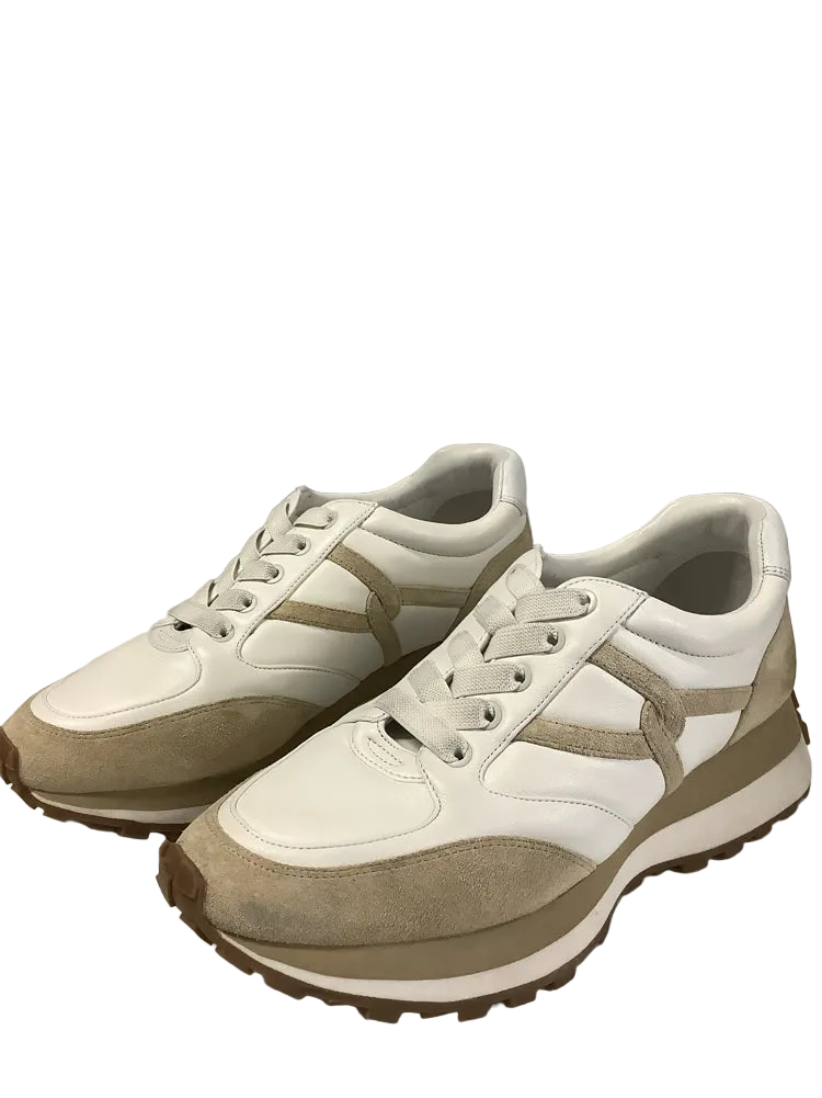 Veronica Beard Shoe Size 10 Tan & White Valentina Sneakers