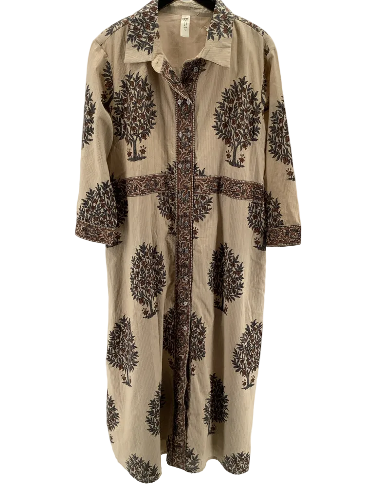 Uncle Frank Size XL Tan Multi Tree of Life Dress