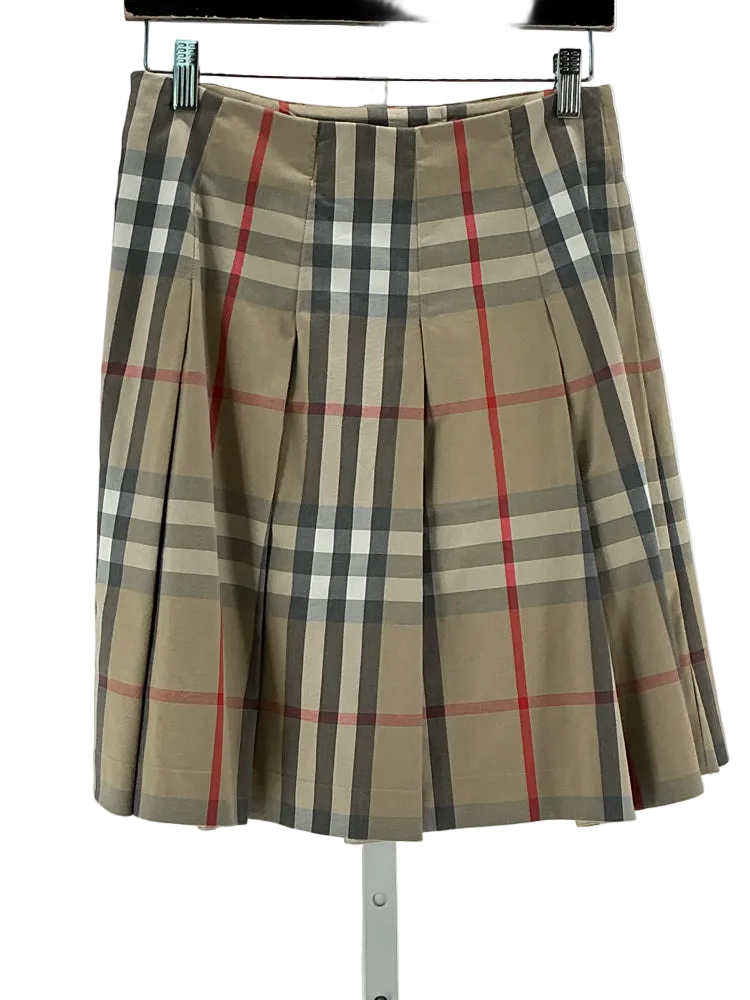 Burberry Size 6 Tan Multi Skirt