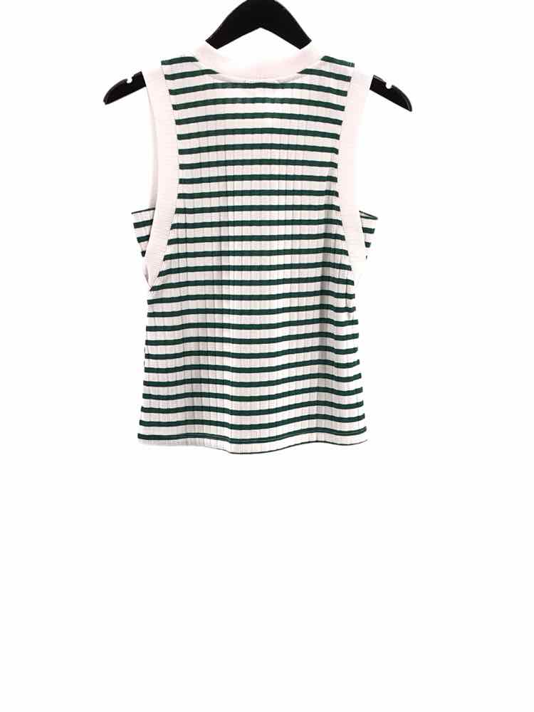 Evereve Size XS Green & White Tank Top