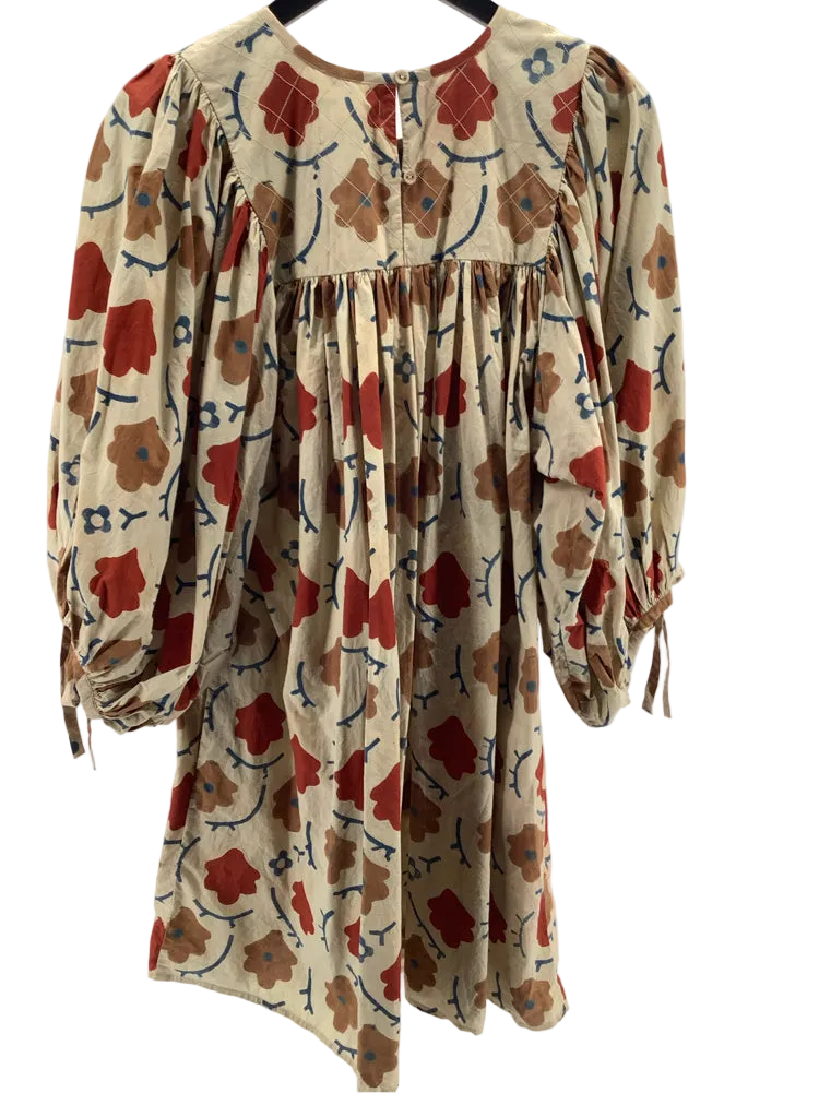 Christy Dawn Size M Tan Multi Regan Dress