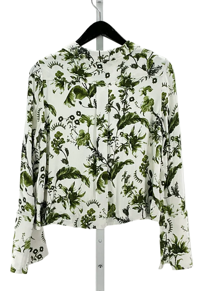 Anthropologie Size S Green & White Shirt