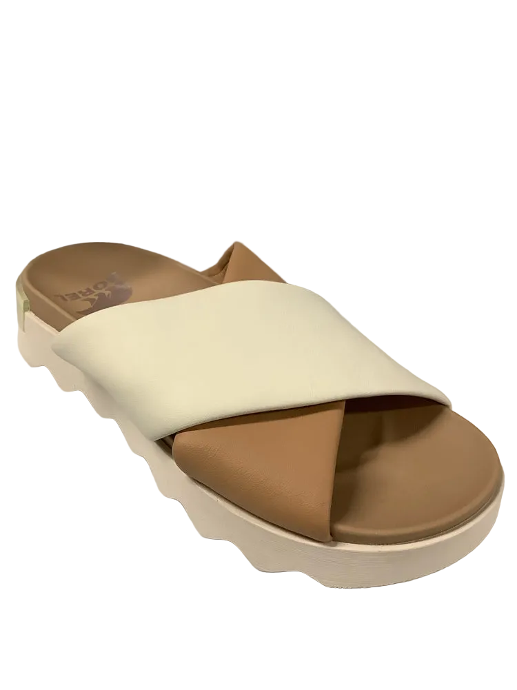 Sorel Shoe Size 9 Tan & Cream Viibe Slides