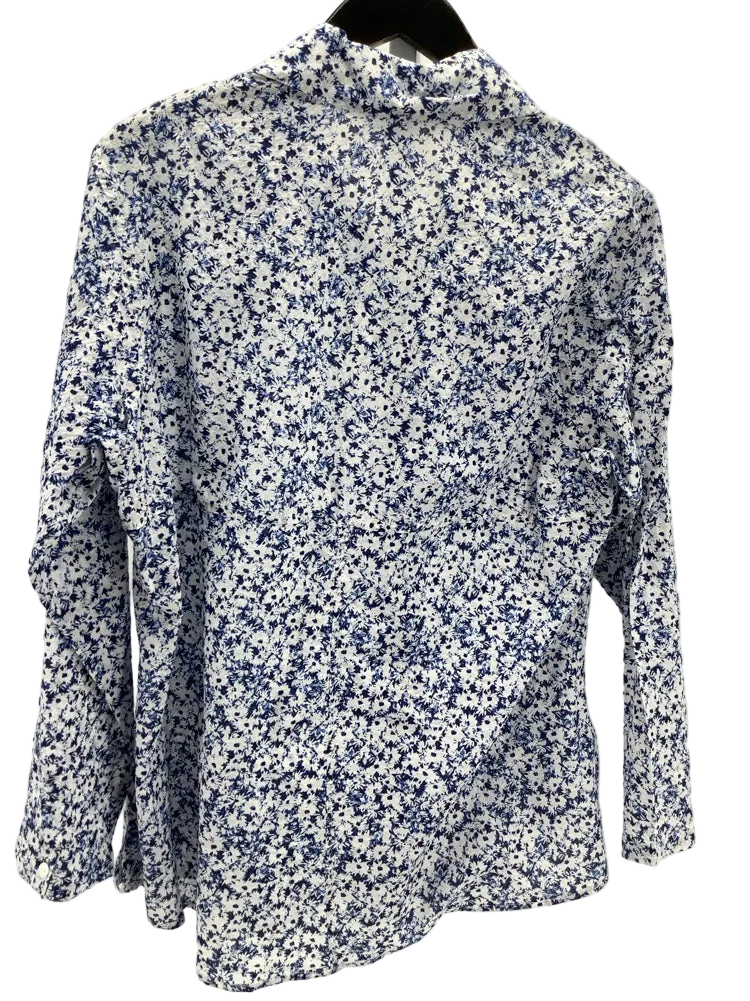 Jill McGowan Size L Blue & White Shirt