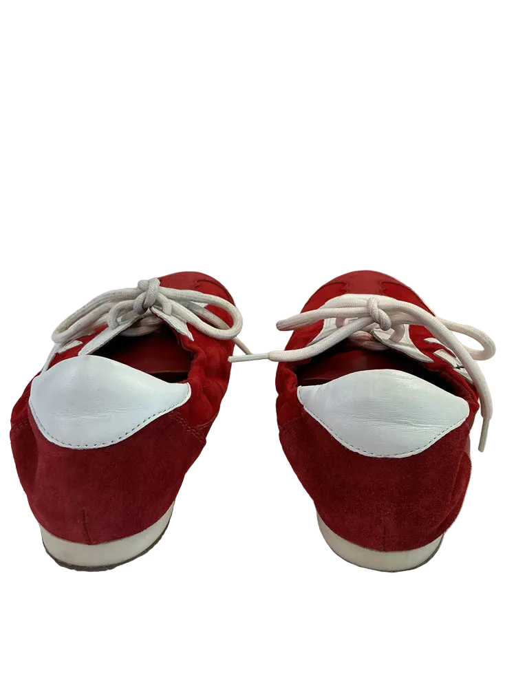 Tory Burch Shoe Size 8 Red & White Sneakers