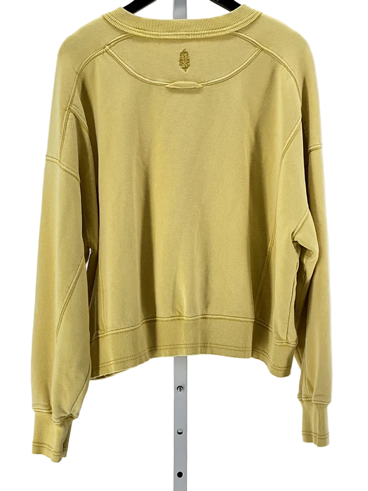 Free People Size L Yellow Sweatshirt