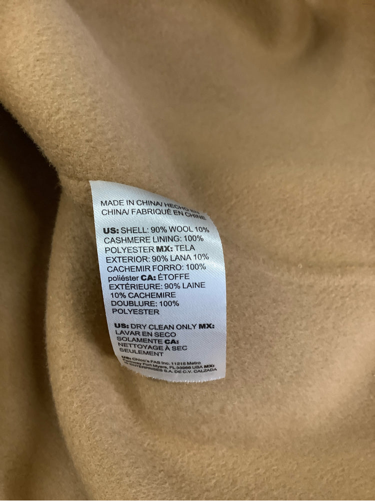 Chicos Size M Tan Coat