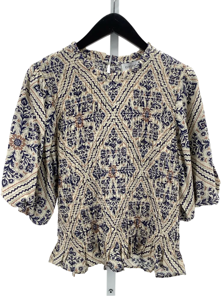 Evereve Size L Tan Multi Mina Shirt