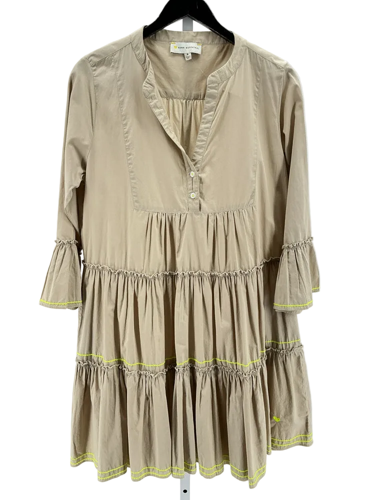 Kerri Rosenthal Size M Tan & Yellow Charlie Dress