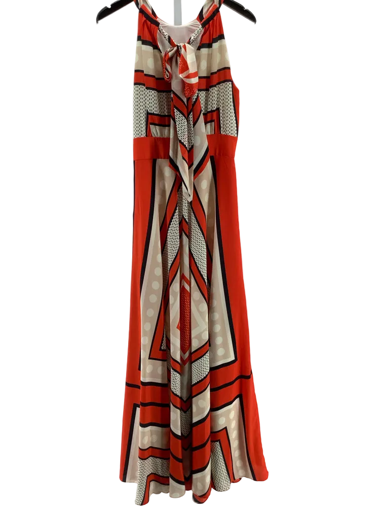 Eliza J Size 4 Orange Multi Dress