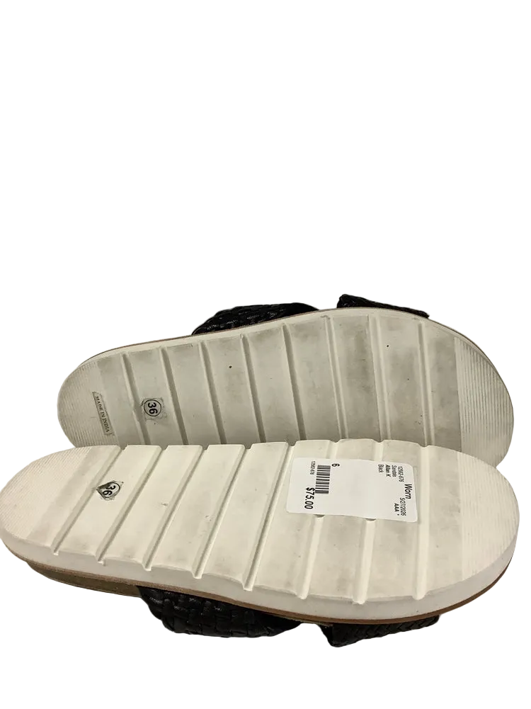 Allan K Shoe Size 6 Black Sandals