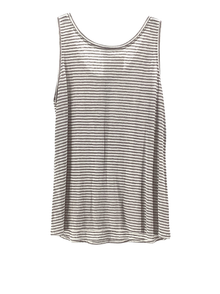 Eileen Fisher Size L Gray & White Tank Top