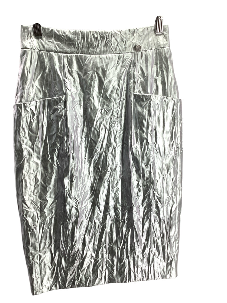 Chanel Size 6 Silver Skirt