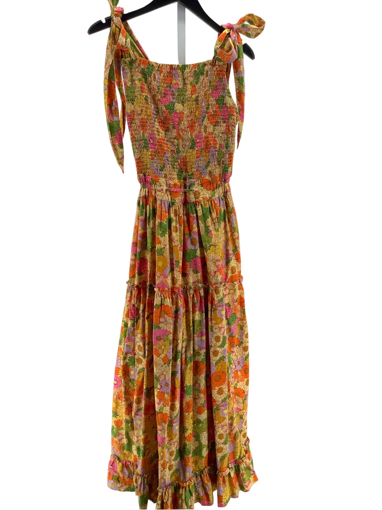 Free People Size M Yellow Multi BALI Dress