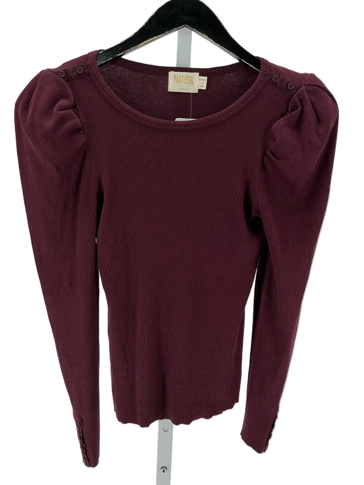 Nation Size S Burgundy Shirt