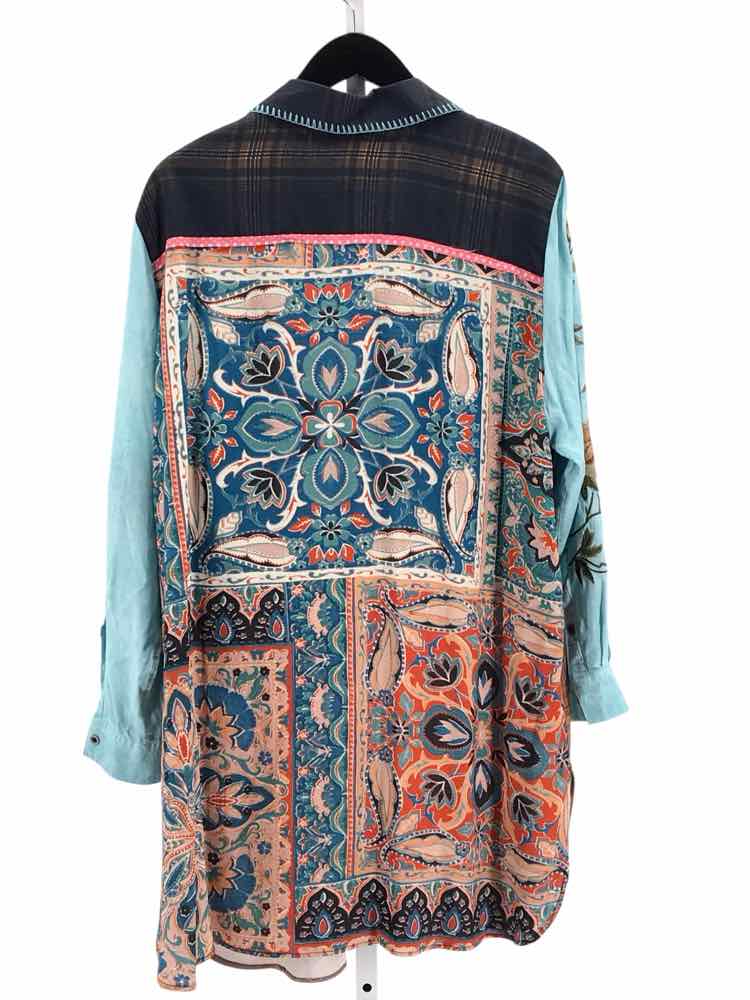 John Mark Size XL Black multi Tunic