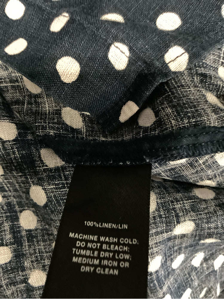 Lafayette 148 Size S Navy & white Brody Shirt