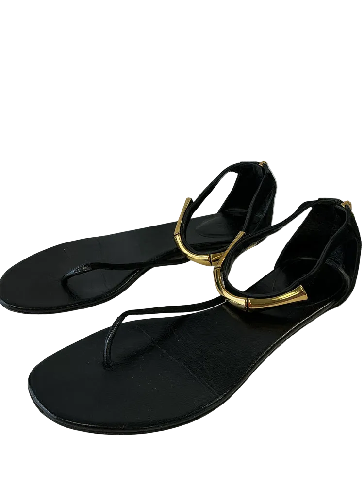 Gucci Shoe Size 10 Black Coraline Sandals