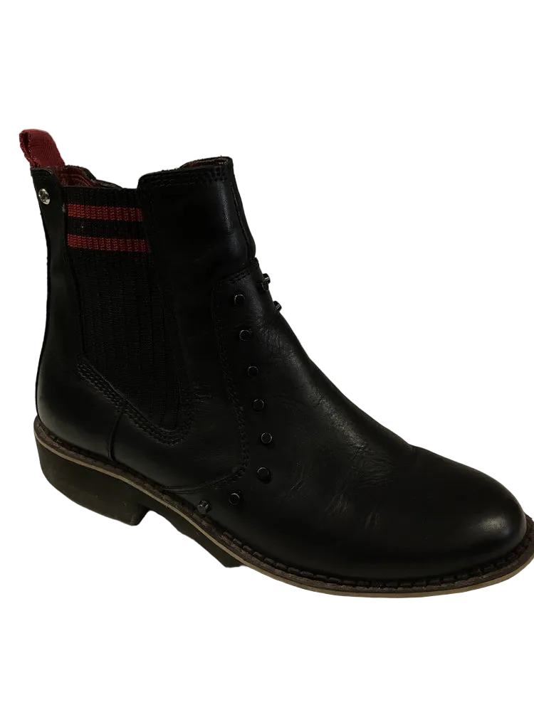 Pikolinos Shoe Size 8.5 Black & Red Victoria Booties