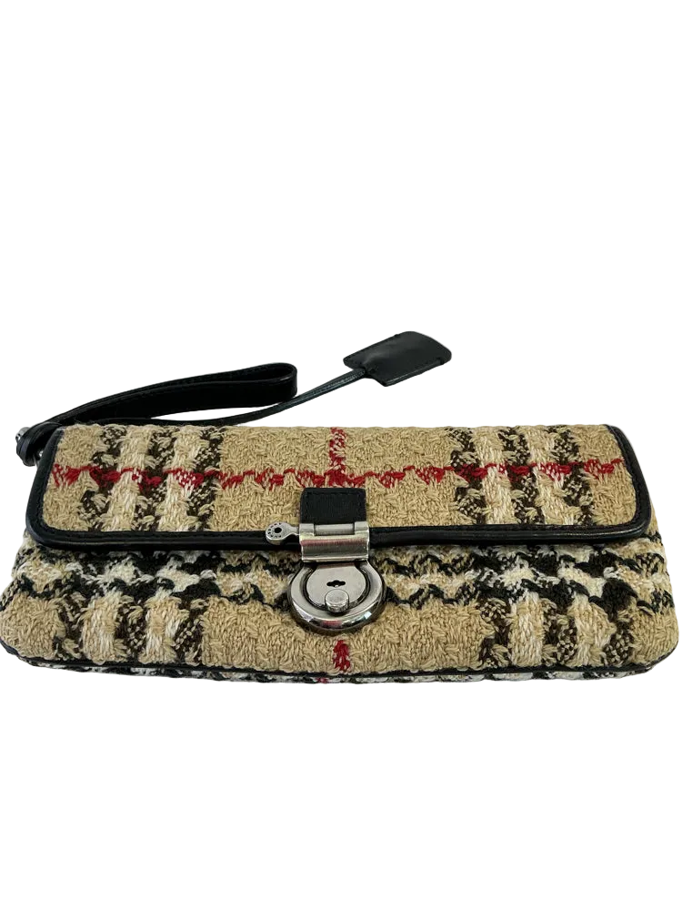 Burberry Tan Multi Wristlet